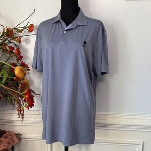NWOT Peter Millar Blue Grey Striped Short Sleeve Polo Top M